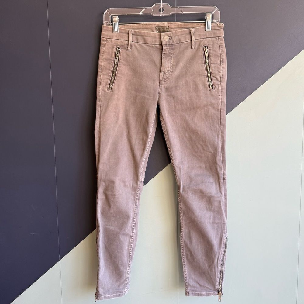 Mother The Crop Zip Muse Jean, Blow Out (Medium Gray) Wash, Sz 25, VGUC
